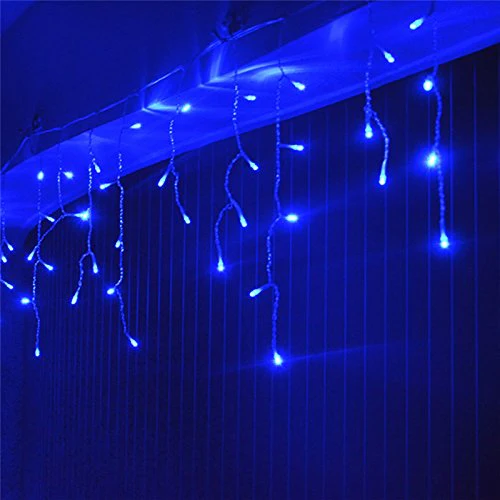 Eisregenlichterkette blau
