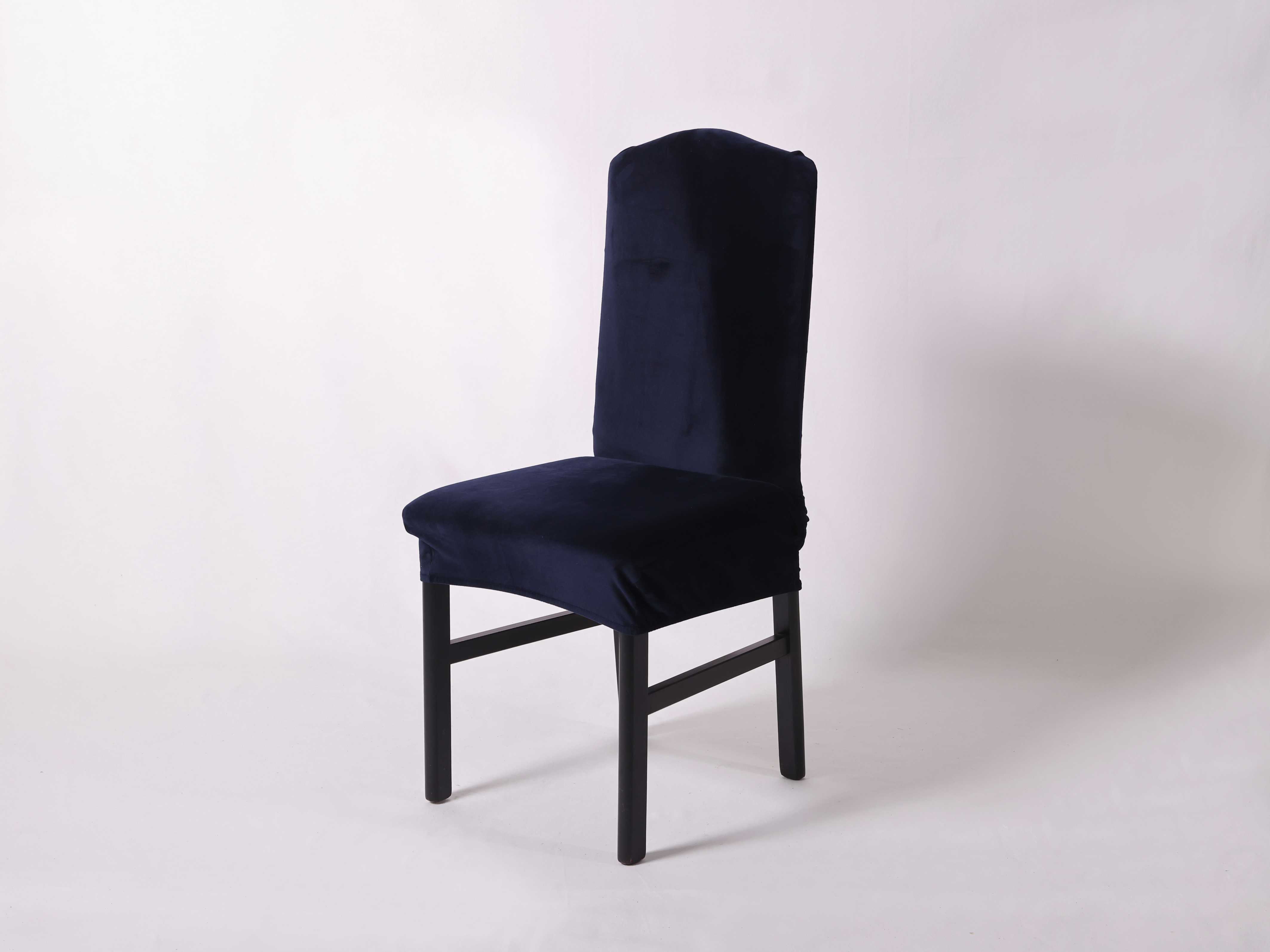 Hochlehnen Stuhlhusse blau samt